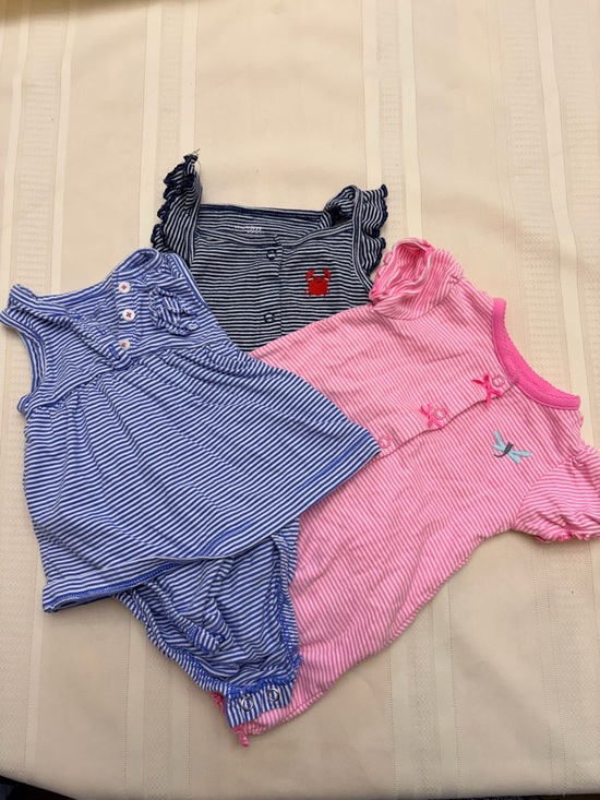 Carter's Other - Carter's Pink and Blue Striped Baby One-Piece Bodysuits - Set of 3